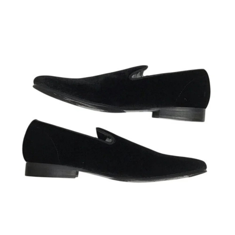 Steve Madden Black Velvet Loafer Dress Shoes‎ Men's Size 7 Formal Wedding